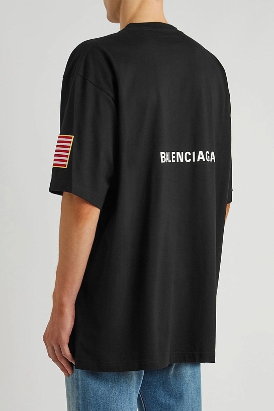 Чёрная оверсайз футболка Balenciaga x NASA