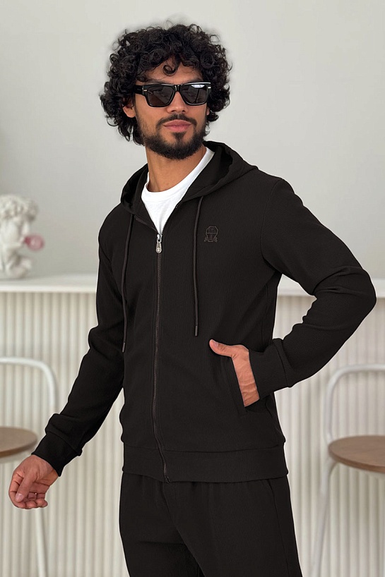 Коричневая кофта на молнии Brunello Cucinelli