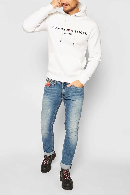 Мужское белое худи Tommy Hilfiger