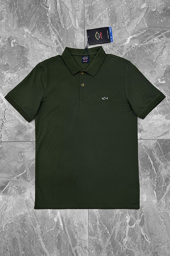 Зелёное поло Paul & Shark logo-embroidered