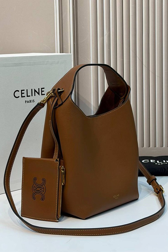 Кожаная сумка Celine Small Hobo premium 18x31x6 см