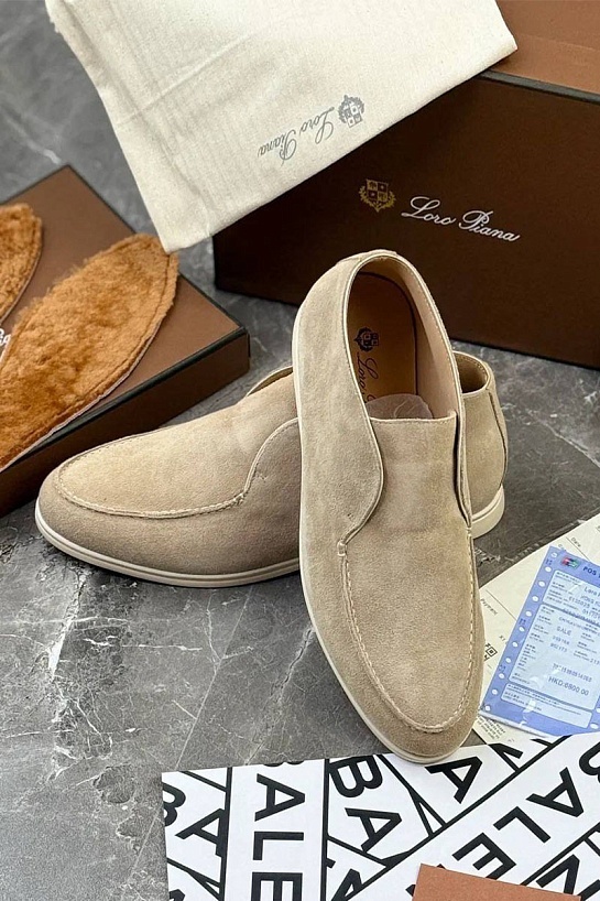 Мужские лоферы с меховой стелькой Loro Piana