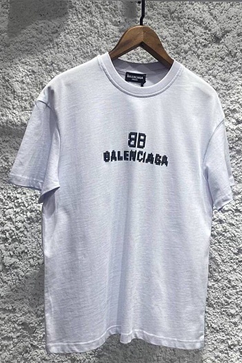 Белая оверсайз футболка Balenciaga Pixel   