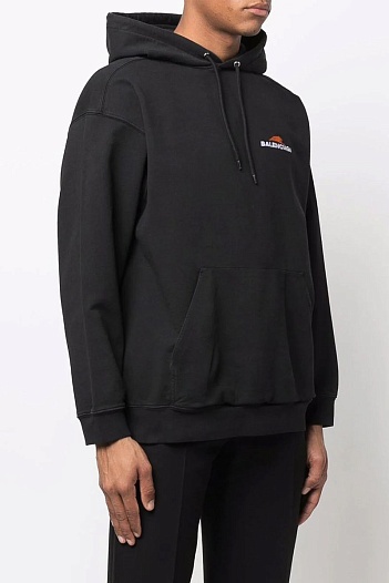 Чёрное худи Balenciaga Year Of The Tiger embroidered-logo   
