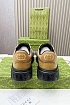 Мужские кожаные кроссовки Gucci - Beige / Black