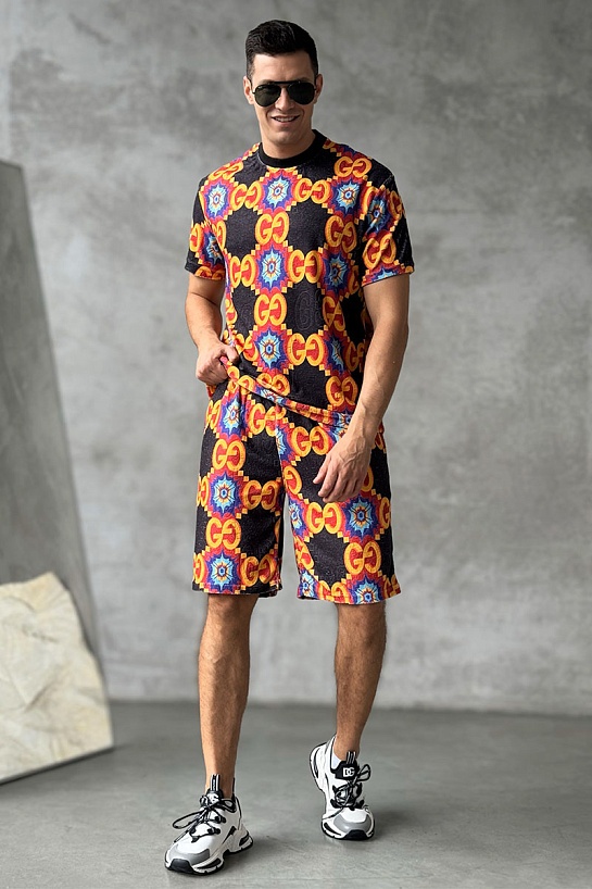 Брендовые мужские шорты Gucci GG logo all-over