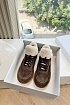 Женские замшевые кроссовки с мехом Prada Premium - Brown