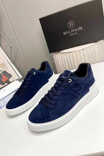 Мужские замшевые кроссовки Balmain B-Court   