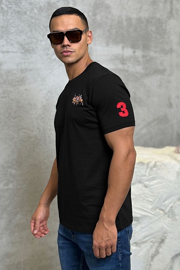 Мужская чёрная футболка Polo Ralph Lauren Match Club   