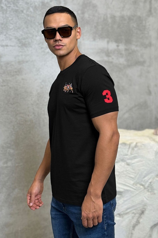 Мужская чёрная футболка Роlо Ralрh Lаurеn Match Club