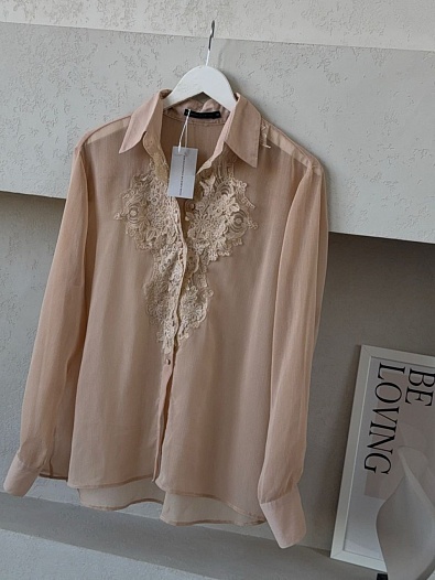 Женская бежевая рубашка Ermanno Scervino   