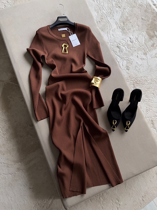 Женское коричневое платье Schiaparelli