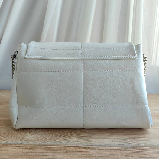 Женская кожаная сумка Prada 33x20 см - White   