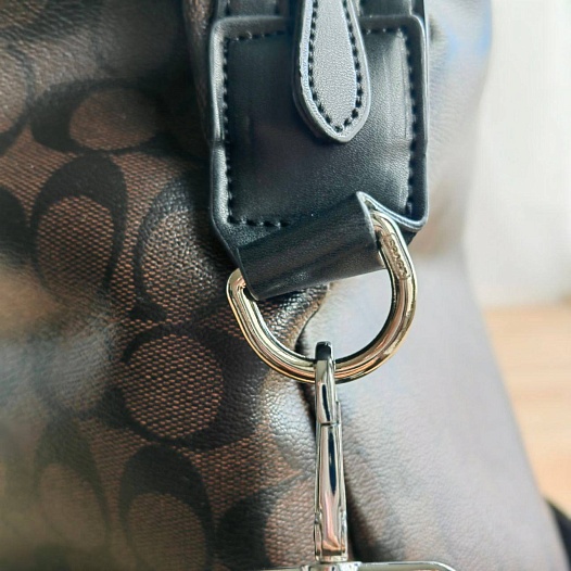 Кожаная дорожная сумка Coach monogram 45x20 см   