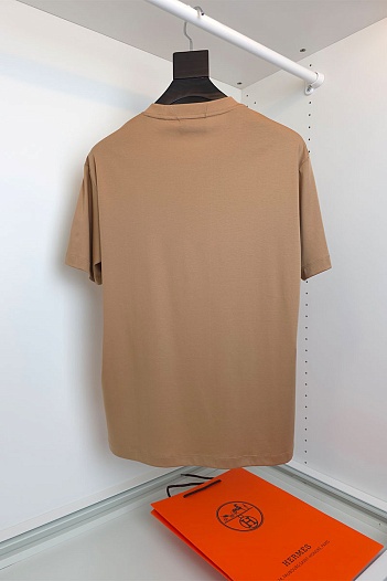 Мужская коричневая футболка Hermes premium   