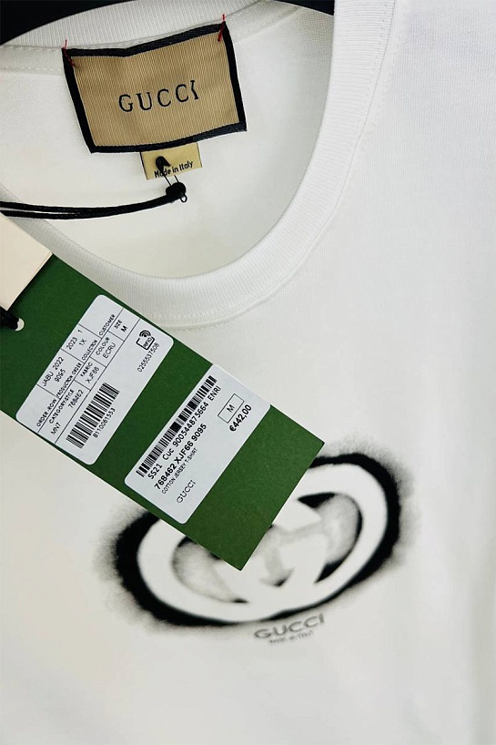 Футболка белого цвета Gucci Interlocking G