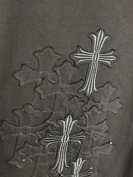 Чёрная оверсайз футболка Chrome Hearts Premium