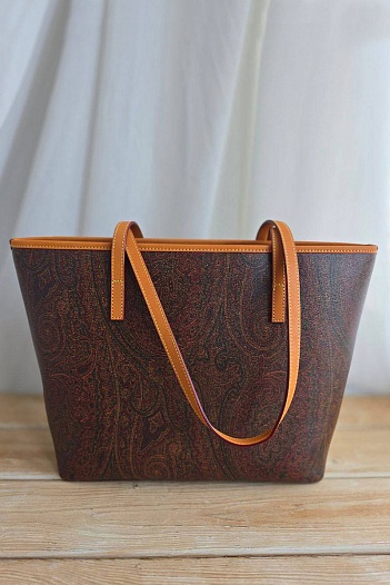 Кожаная сумка Etro с узором пейсли 29x26 см   