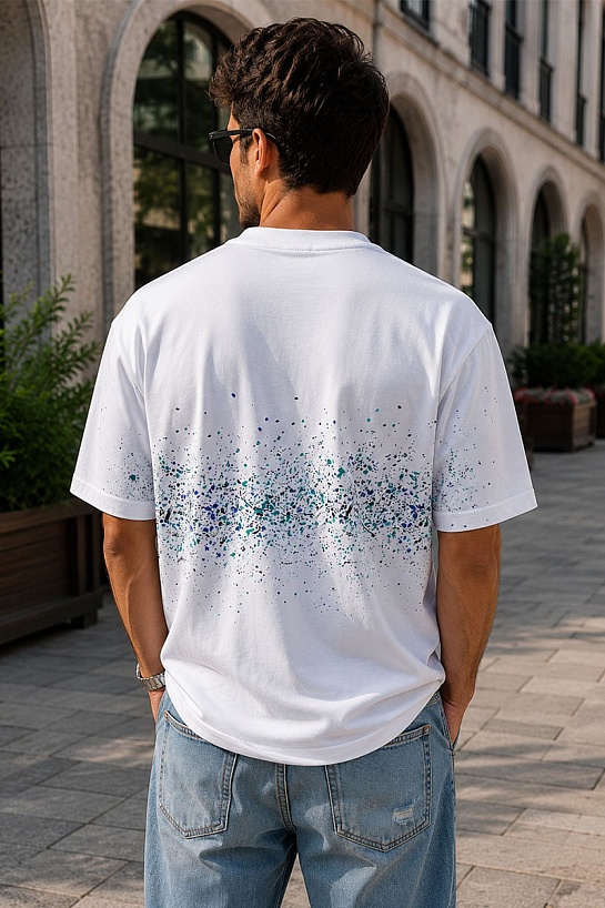 Оверсайз футболка Amiri "Paint Splatter" - White