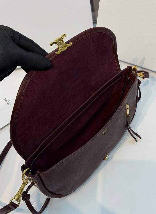 Кожаная сумка Celine Little Halfmoon Soft Triomphe premium 25x13x5 см