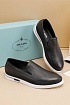 Мужские кожаные слипоны Prada Saint Tropez - Black / White