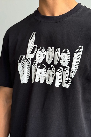 Чёрная оверсайз футболка Louis Vuitton Virgil Abloh   