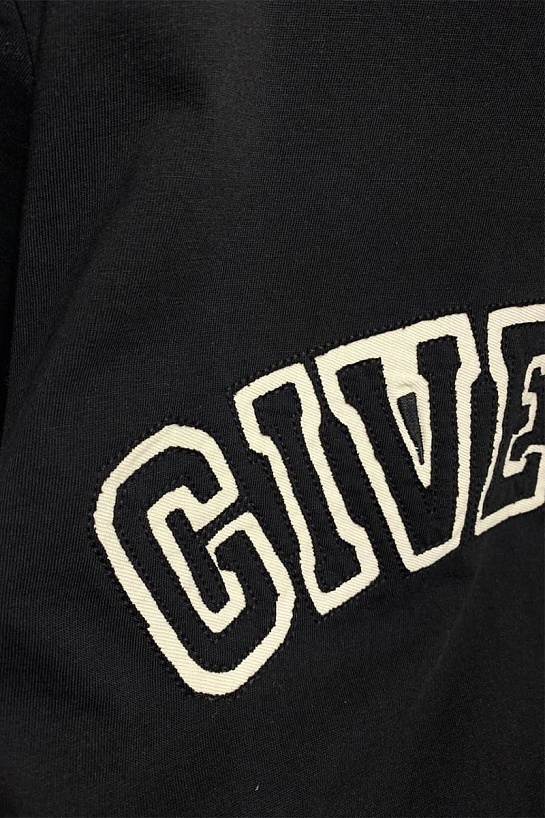 Синяя оверсайз футболка Givenchy college logo-embroidered
