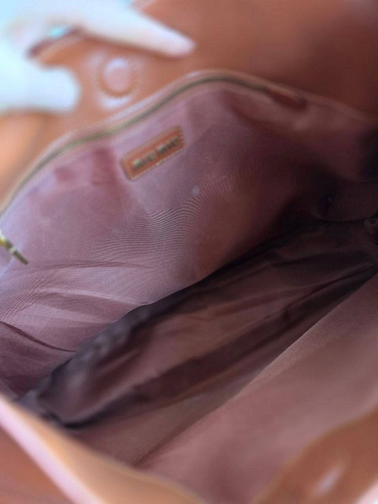 Кожаная сумка MIU MIU 39x22 см - Brown