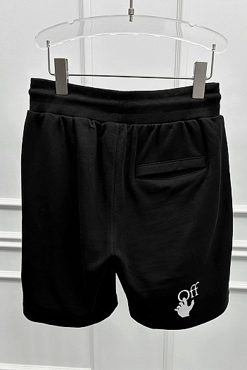 Мужские чёрные шорты Off-White "Boy bitten by a lizard"   