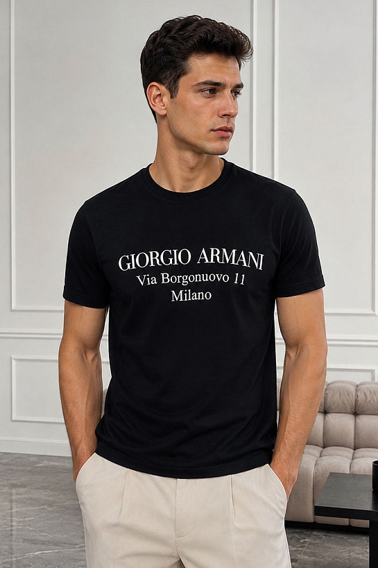 Футболка Armani Via Borgonuovo 11 Milano - Black