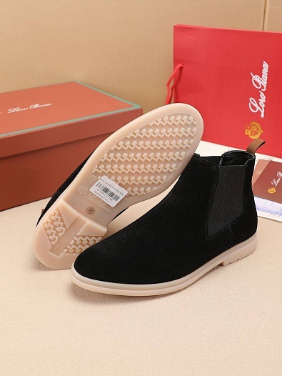 Замшевые ботинки с мехом Loro Piana   