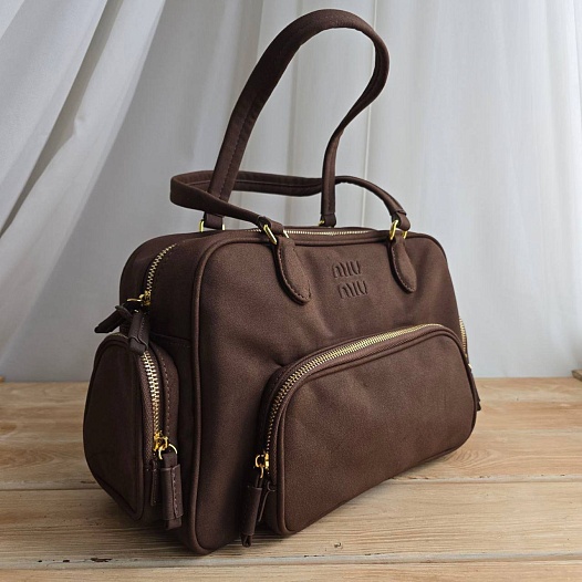 Замшевая сумка MIU MIU 30x19 см - Brown   