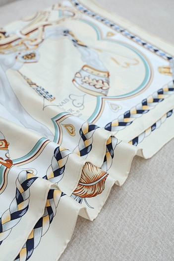 Платок Hermes Harnais de Coeur premium 87x88 см   