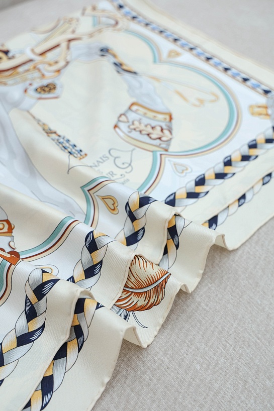 Платок Hermes Harnais de Coeur premium 87x88 см