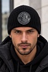 Мужская чёрная шапка Billionaire logo-patch