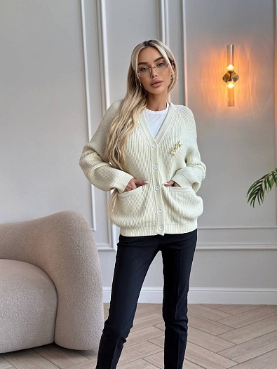 Женский белый кардиган YSL   