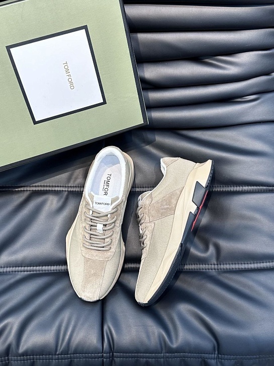Мужские кроссовки Tom Ford бежевого цвета