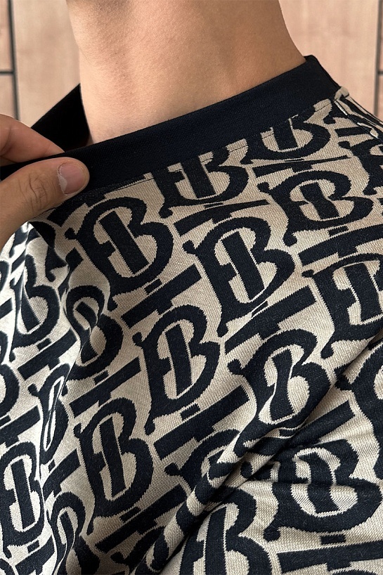 Мужская оверсайз футболка Burberry monogram-pattern - Brown