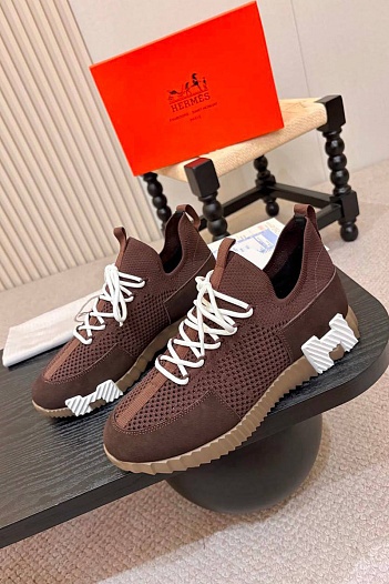 Текстильные кроссовки Hermes lift slip-on   