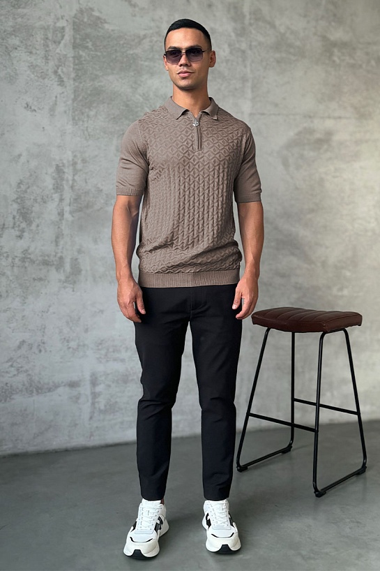 Мужское поло Stefano Ricci бежевого цвета