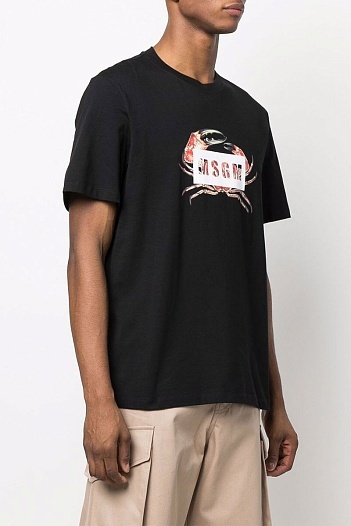 Чёрная оверсайз футболка MSGM Crab-print   