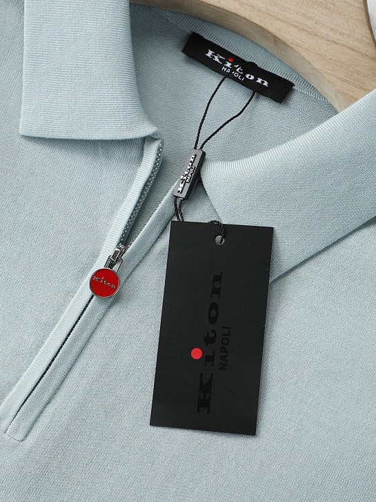 Мужское поло белого цвета Kiton premium