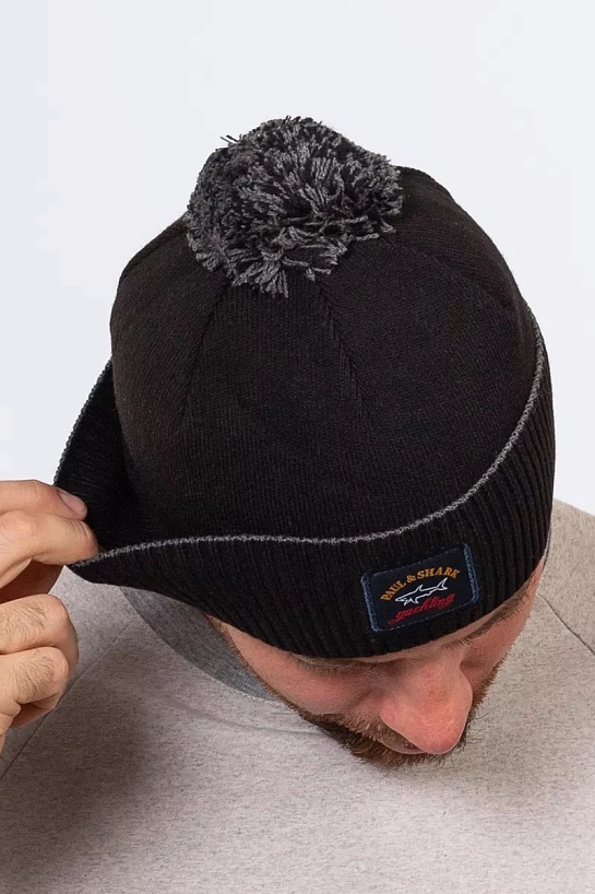 Шапка на флисе Paul & Shark logo-badge - Black