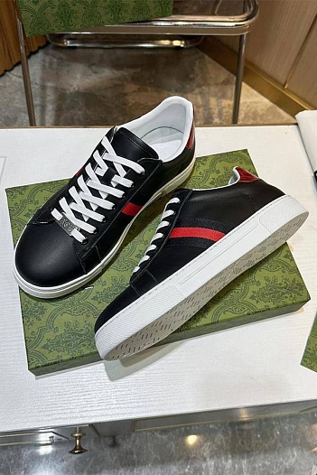 Мужские кроссовки Gucci Ace - Black   