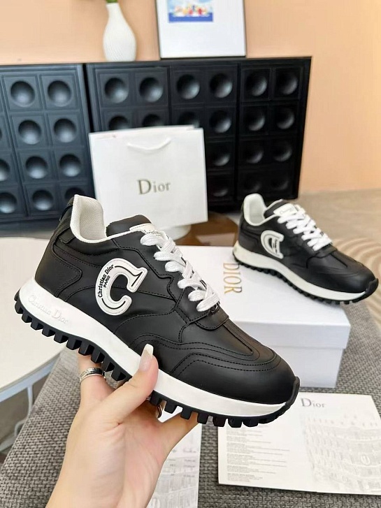 Женские чёрные кроссовки Dior C'est