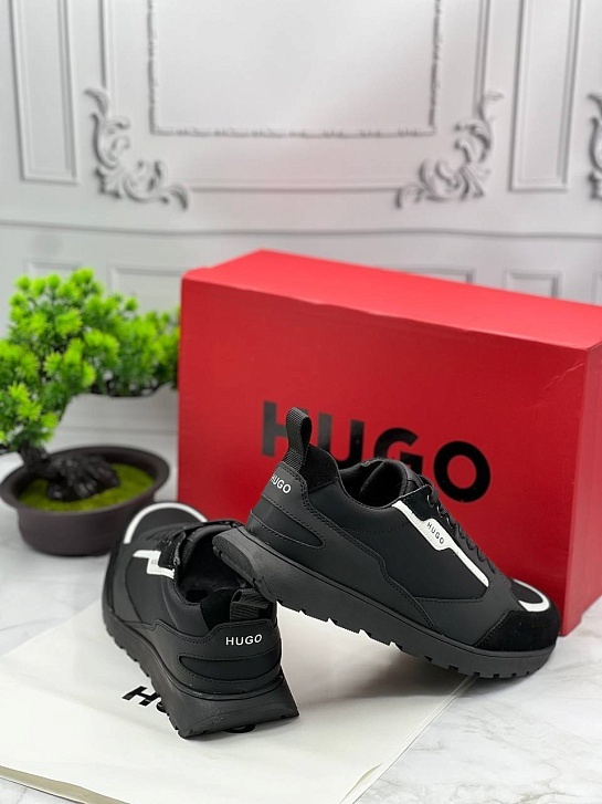 Комбинированные кроссовки Hugo Boss Icelin Runn - Black / White