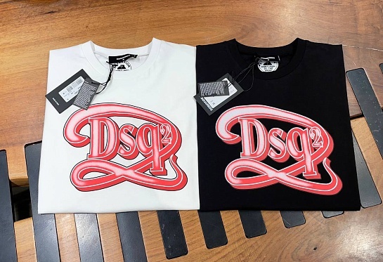 Мужская чёрная футболка Dsquared2 logo-print