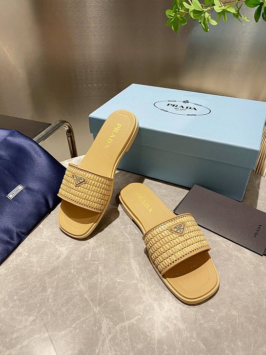 Женские шлёпанцы Prada Premium - Beige