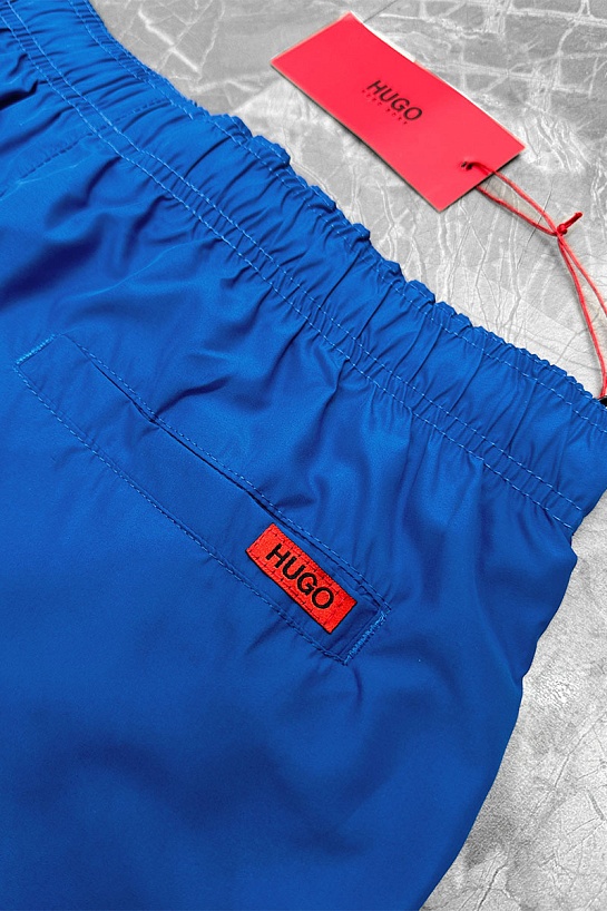 Мужские синие шорты Hugo Boss Dugo logo-embroidered