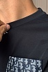 Чёрная оверсайз футболка Dior pocket logo